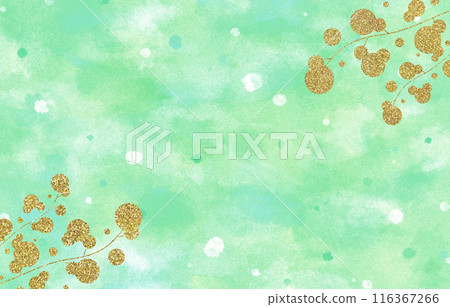 Background material watercolor leaves gold green Background material watercolor leaves gold green 116367266