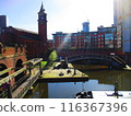 Manchester canals and cityscape 116367396