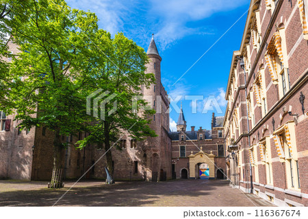 The Ridderzaal, Hall of Knights, the main building of Binnenhof in the Hague, Netherlands 116367674