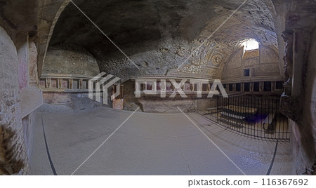 Image of a tomb in the historic city of Pompeii in Italy with daylight Image of a tomb in the historic city of Pompeii in Italy with daylight 116367692