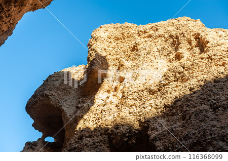 Inside Sesriem canyon in Namibia Inside Sesriem canyon in Namibia 116368099