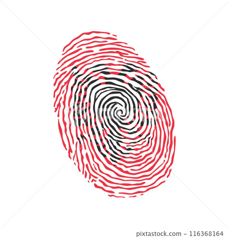 Fingerprint vector colored with the national flag of Albania 116368164