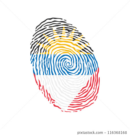 Fingerprint vector colored with the national flag of Antigua and Barbuda 116368168