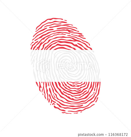 Fingerprint vector colored with the national flag of Austria Fingerprint vector colored with the national flag of Austria 116368172