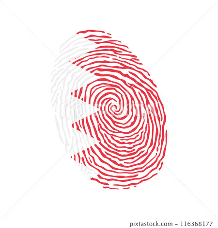 Fingerprint vector colored with the national flag of Bahrain 116368177