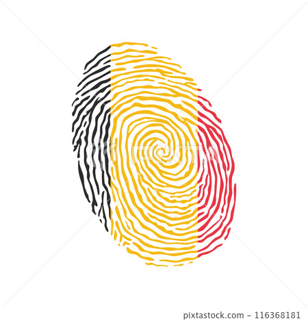 Fingerprint vector colored with the national flag of Belgium Fingerprint vector colored with the national flag of Belgium 116368181