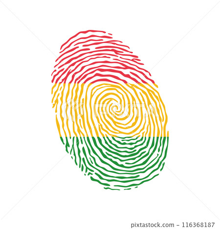 Fingerprint vector colored with the national flag of Bolivia Fingerprint vector colored with the national flag of Bolivia 116368187