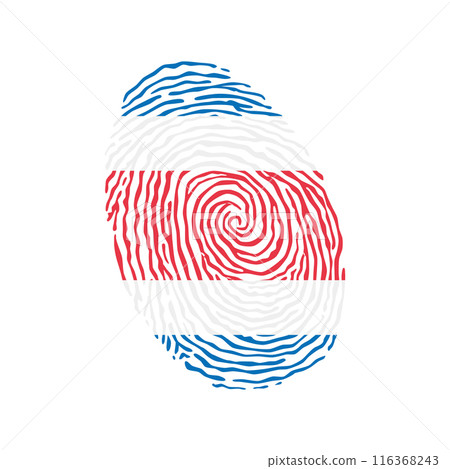 Fingerprint vector colored with the national flag of Costa Rica 116368243