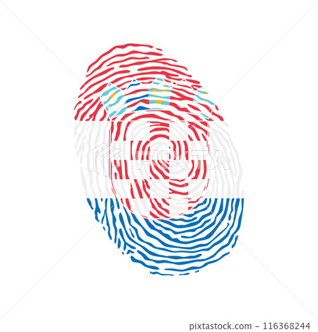 Fingerprint vector colored with the national flag of Croatia 116368244