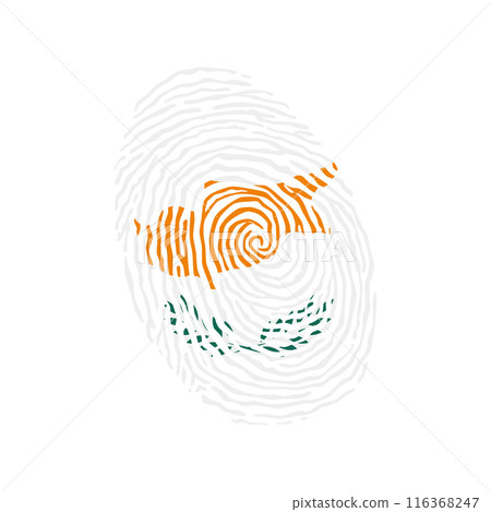 Fingerprint vector colored with the national flag of Cyprus 116368247