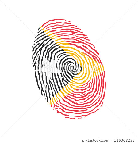 Fingerprint vector colored with the national flag of East Timor 116368253
