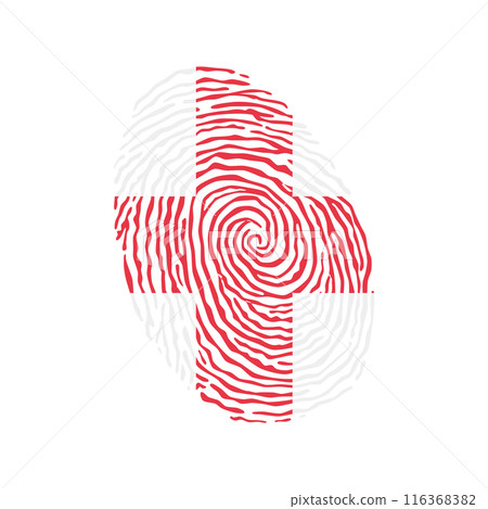 Fingerprint vector colored with the national flag of England Fingerprint vector colored with the national flag of England 116368382