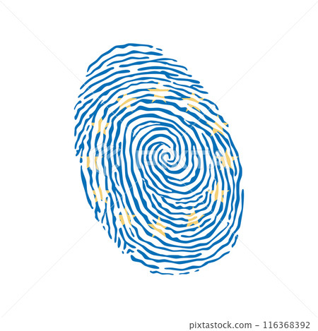 Fingerprint vector colored with the flag of the European Union Fingerprint vector colored with the flag of the European Union 116368392