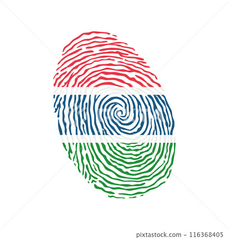 Fingerprint vector colored with the national flag of Gambia 116368405