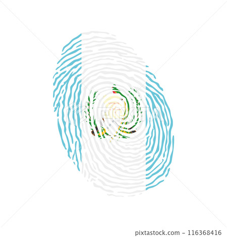 Fingerprint vector colored with the national flag of Guatemala Fingerprint vector colored with the national flag of Guatemala 116368416