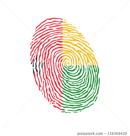 Fingerprint vector colored with the national flag of Guinea Bissau 116368420