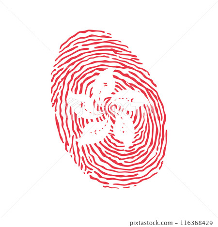 Fingerprint vector colored with the national flag of Hong Kong Fingerprint vector colored with the national flag of Hong Kong 116368429