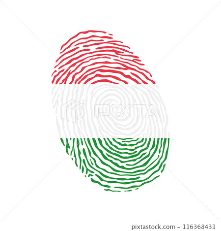 Fingerprint vector colored with the national flag of Hungary Fingerprint vector colored with the national flag of Hungary 116368431