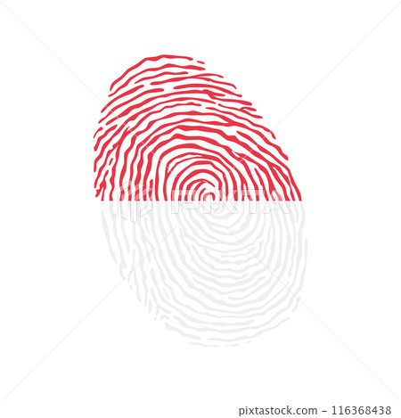 Fingerprint vector colored with the national flag of Indonesia Fingerprint vector colored with the national flag of Indonesia 116368438