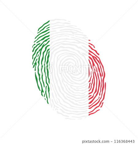 Fingerprint vector colored with the national flag of Italy Fingerprint vector colored with the national flag of Italy 116368443