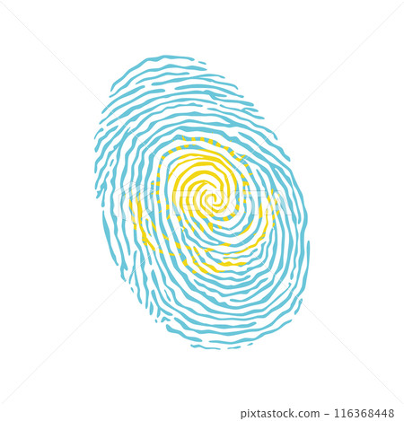 Fingerprint vector colored with the national flag of Kazakhstan 116368448