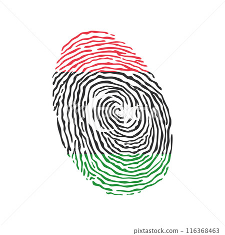 Fingerprint vector colored with the national flag of Libya Fingerprint vector colored with the national flag of Libya 116368463