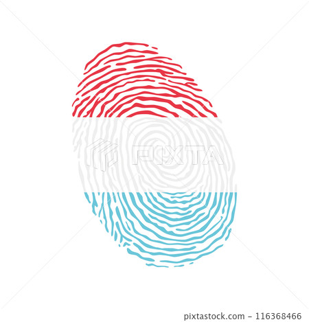 Fingerprint vector colored with the national flag of Luxembourg Fingerprint vector colored with the national flag of Luxembourg 116368466