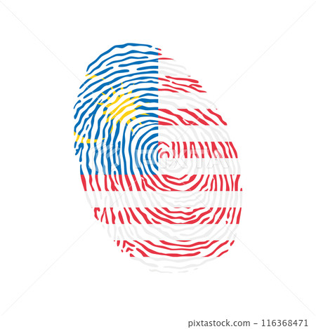 Fingerprint vector colored with the national flag of Malaysia 116368471