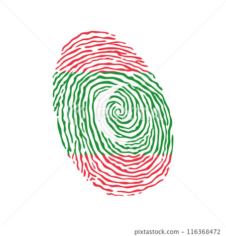 Fingerprint vector colored with the national flag of Maldives Fingerprint vector colored with the national flag of Maldives 116368472