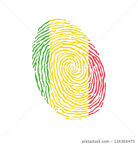 Fingerprint vector colored with the national flag of Mali Fingerprint vector colored with the national flag of Mali 116368473