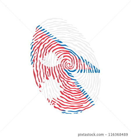 Fingerprint vector colored with the national flag of Nepal 116368489