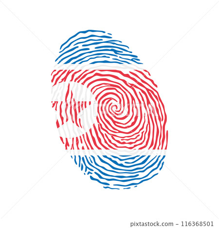 Fingerprint vector colored with the national flag of North Korea Fingerprint vector colored with the national flag of North Korea 116368501