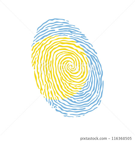Fingerprint vector colored with the national flag of Palau Fingerprint vector colored with the national flag of Palau 116368505