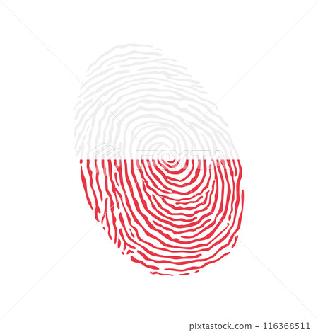 Fingerprint vector colored with the national flag of Poland Fingerprint vector colored with the national flag of Poland 116368511