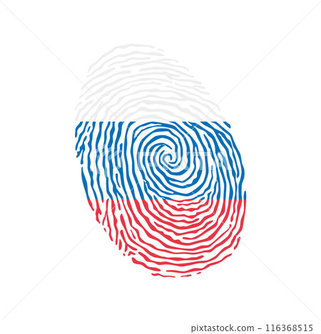 Fingerprint vector colored with the national flag of Russia 116368515