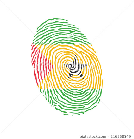 Fingerprint vector colored with the national flag of Sao Tome and Principe Fingerprint vector colored with the national flag of Sao Tome and Principe 116368549