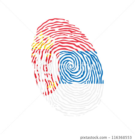 Fingerprint vector colored with the national flag of Serbia Fingerprint vector colored with the national flag of Serbia 116368553