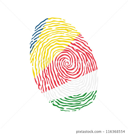 Fingerprint vector colored with the national flag of Seychelles 116368554