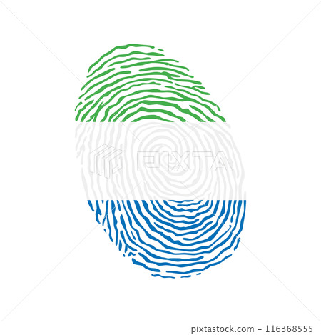 Fingerprint vector colored with the national flag of Sierra Leone Fingerprint vector colored with the national flag of Sierra Leone 116368555