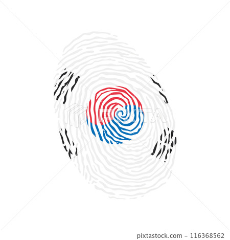 Fingerprint vector colored with the national flag of South Korea 116368562