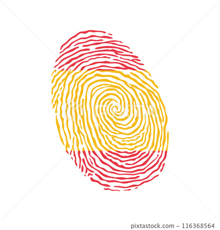 Fingerprint vector colored with the national flag of Spain Fingerprint vector colored with the national flag of Spain 116368564