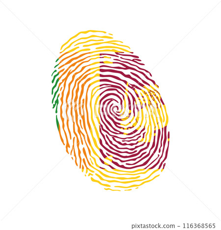 Fingerprint vector colored with the national flag of Sri Lanka Fingerprint vector colored with the national flag of Sri Lanka 116368565