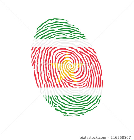 Fingerprint vector colored with the national flag of Suriname 116368567