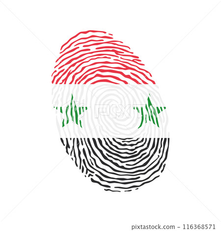 Fingerprint vector colored with the national flag of Syria Fingerprint vector colored with the national flag of Syria 116368571