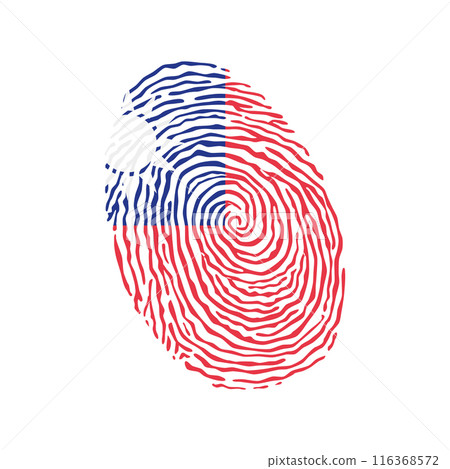 Fingerprint vector colored with the national flag of Taiwan 116368572