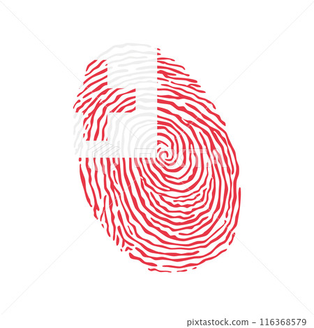 Fingerprint vector colored with the national flag of Tonga 116368579
