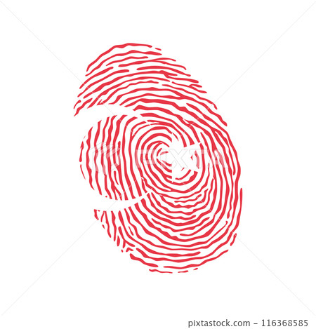 Fingerprint vector colored with the national flag of Turkey 116368585