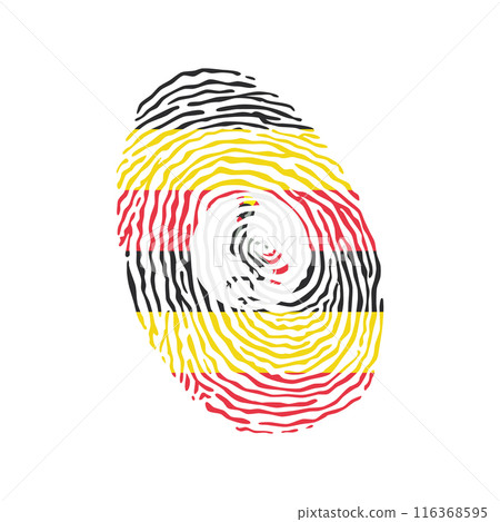 Fingerprint vector colored with the national flag of Uganda 116368595