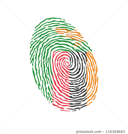 Fingerprint vector colored with the national flag of Zambia 116368683