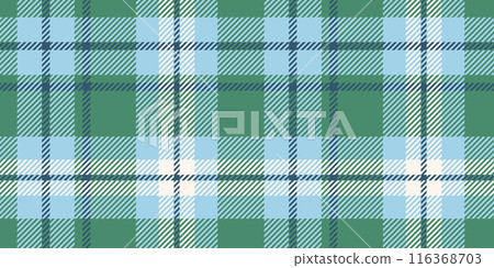 Classic and stylish blue, green, and white tartan pattern with intersecting lines Classic and stylish blue, green, and white tartan pattern with intersecting lines 116368703